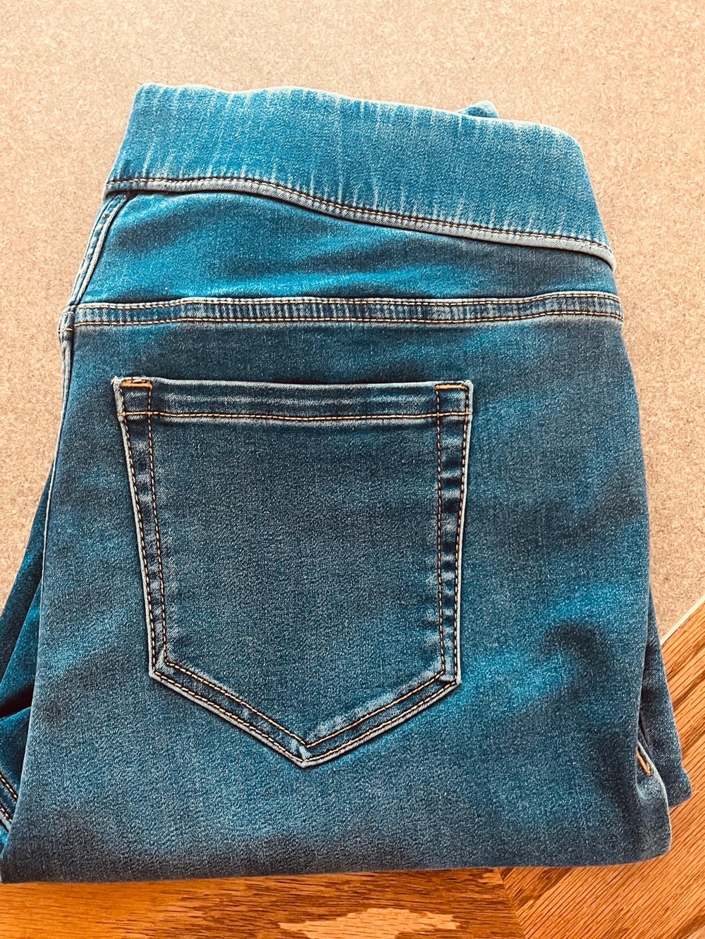 Lane Bryant Teal Stretch Denim-Look Jeggings